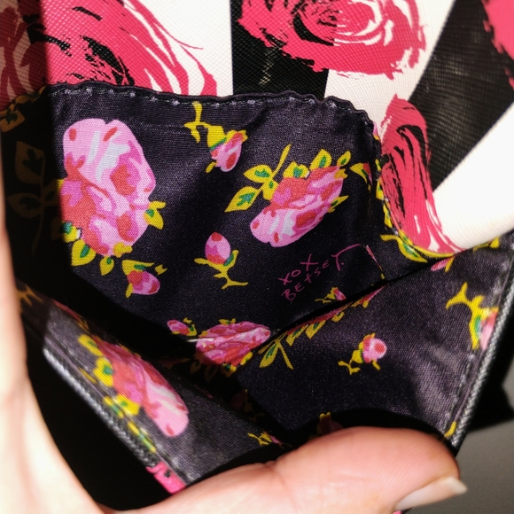 Betsey Johnson Black and Pink Floral Backpack - Picture 5 of 8